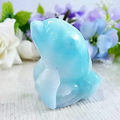 一点もの/レアもの】ラリマー イルカ 自然光でも透ける 癒しの