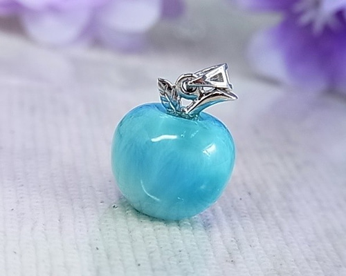 値下げ handmade ラリマー リンゴ ネックレス 0_b7175c8784ad6ad852b15a4bb01a