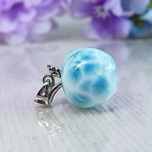 値下げ handmade ラリマー リンゴ ネックレス 0_b7175c8784ad6ad852b15a4bb01a