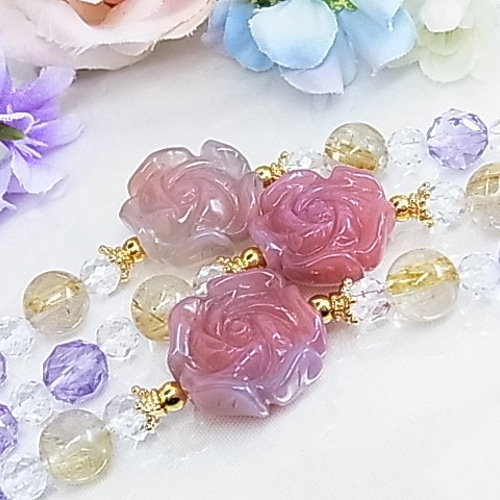 お値下げ】一点もの 薔薇ブレスレット リースみたいな お洒落アクセ 