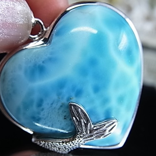 ラリマー ホエールテール ペンダントトップ 17.8g な*ち様 クジラ