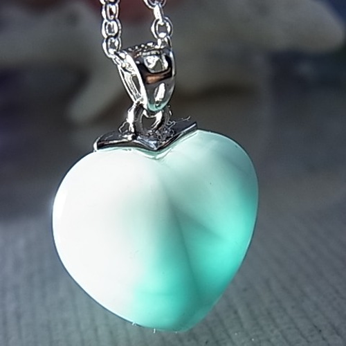 一点もの】ラリマー ハート ペンダント シルバー925 海からの癒し