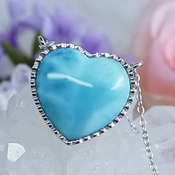 専用【高品質】ラリマー　ペンダントトップ　ネックレス　美品　希少　♡　ハート ラリマー ハート ♡ 1粒 ネックレス 14kgf ペンダント ペン