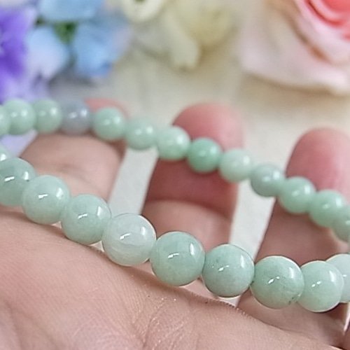 翡翠 奇跡の石 6.5㎜ グリーン系 魔法 お守り お洒落 ひすい