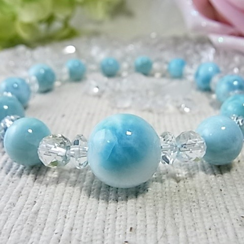 お得品】♡美♡ラリマー♡迫力の13㎜～7.5㎜♡サイズグラデーション