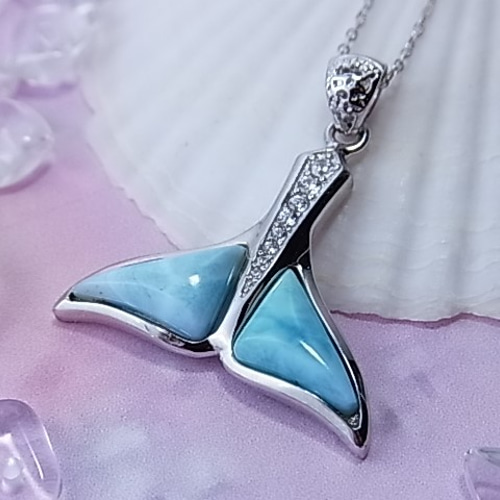 ◇くじらのしっぽ◇ラリマー◇Silver925◇きらりと可愛い♡ペンダント 