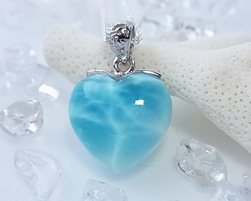 ☆一点もの☆トップクオリティ☆ラリマーハート/Silver925♡e82♡海