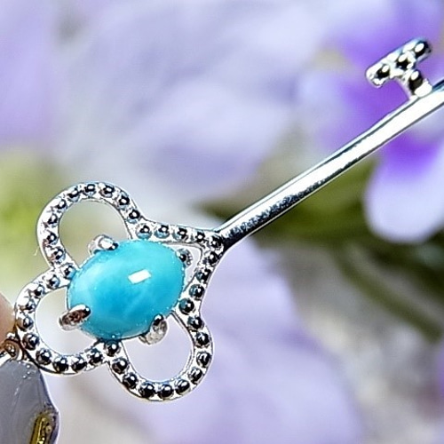 お値下げ】◇ラリマー/幸せの扉を開ける鍵◇クローバーキーの 