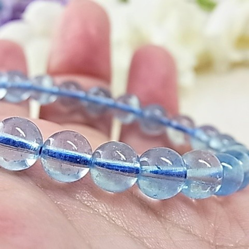 ブラジル産サンタマリアアクアマリンブレスレット2-1