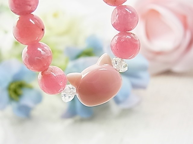 お得品】 花石 ＆ ねこ インカローズ クィーンコンクの猫 可愛い