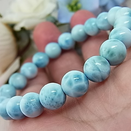 ドミニカ産】☆新品高品質☆ ラリマー8.5mmブレスレット