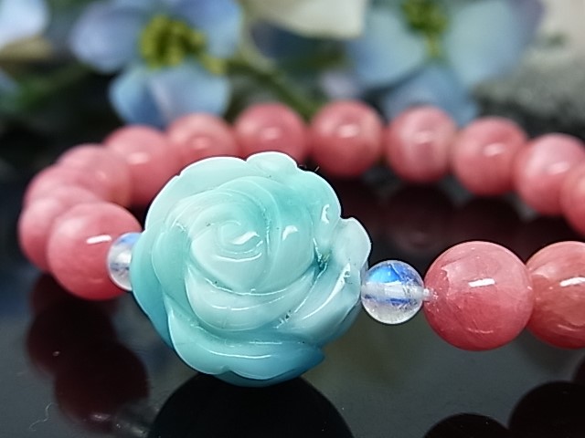 Yunovielシリーズ｜高品質ラリマーとインカローズの癒しブレスレット Yunovielシリーズ｜高品質ラリマーとインカローズの癒しブレスレット