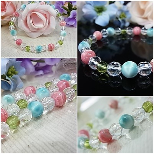 ピカピカ様♥️ラリマー ビッグハート高品質天然石ブレスレット ピカピカ様♥️ラリマー ビッグハート高品質天然石ブレスレット
