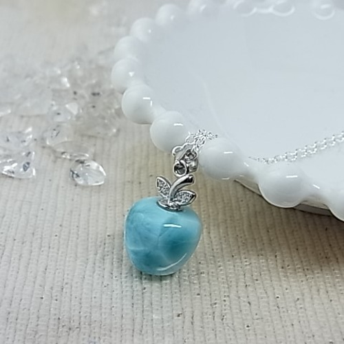 値下げ handmade ラリマー リンゴ ネックレス handmade ラリマー りんご ネックレスの通販 by ✴Larimar Holic