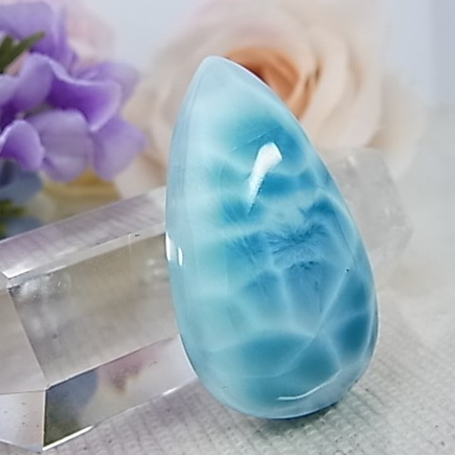 BIG SAラリマー ルース カボション 雫型 美波 神秘透明 シャトヤンシー  