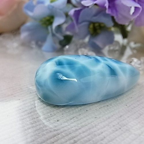 BIG SAラリマー ルース カボション 雫型 美波 神秘透明 シャトヤンシー  