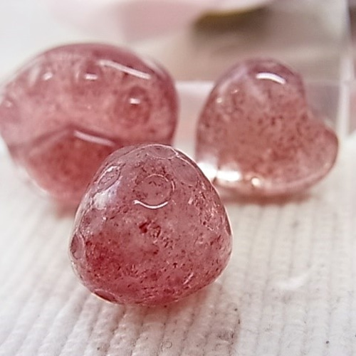 2個セット】ぷっくりハート ピンクエピドート アフリカン ストロベリー