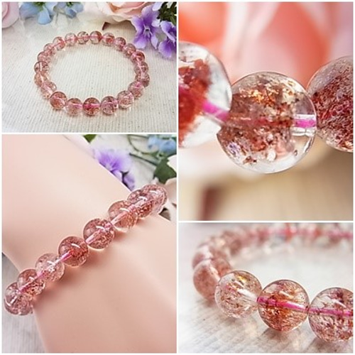 お値下げ】虹入り ストロベリークォーツ オレンジスーパーセブン レピ