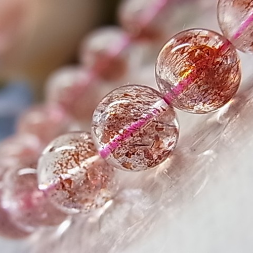 高品質　ゲーサイトインクォーツ　いちご粒売り　スーパーセブン　ビーズ　2 高品質 ゲーサイトインクォーツ いちご粒売り スーパーセブン