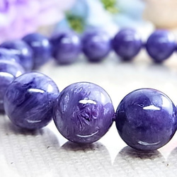 ◆高品質 大粒 チャロアイト ロシア産 11㎜ 気品ある紫 美色 豪華 セレブ感 三大ヒーリングストーン D20 2枚目の画像