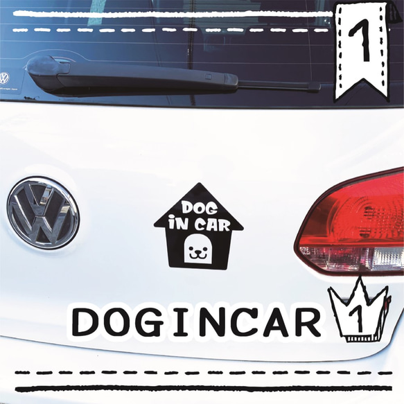 ドッグインカー１番　ＤＯＧＩＮＣＡＲ　車用ステッカー　ペット用品　ペットグッズ　カーステッカー　犬ドッグ　 2枚目の画像