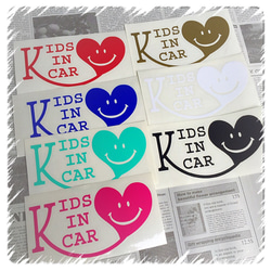 ①ハートニコチャン キッズインカ ベイビーインカー 車用ステッカー kidsincar babyincar マタニティ 1枚目の画像