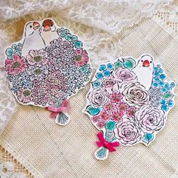 GREETING CARD コトリブーケ - 白文鳥 2PC SET 5枚目の画像