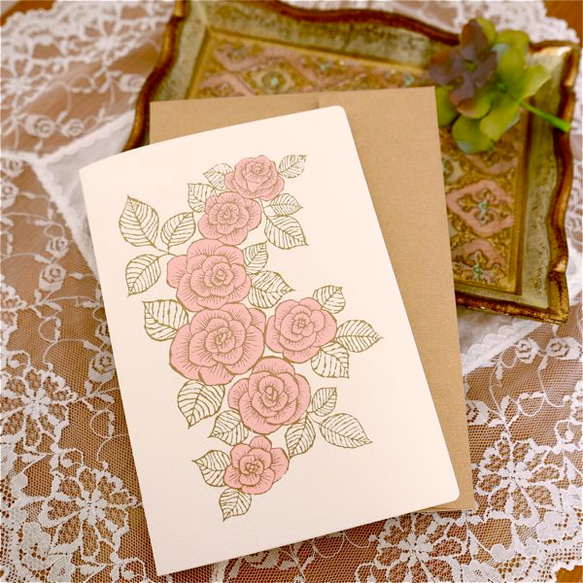 “とっておきのカード”　SILKSCREEN PRINTED CARD -ROSE- 1枚目の画像