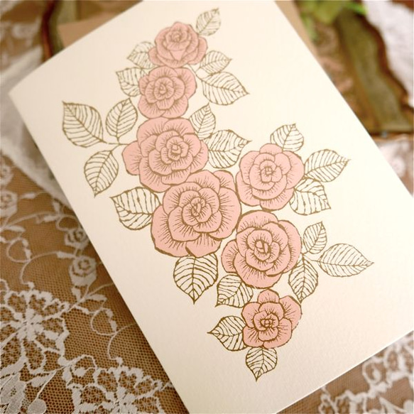 “とっておきのカード”　SILKSCREEN PRINTED CARD -ROSE- 2枚目の画像