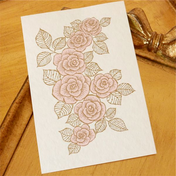 ”とっておきのポストカード” 　SILKSCREEN PRINTED POST CARD 2PC SET -ROSE- 3枚目の画像