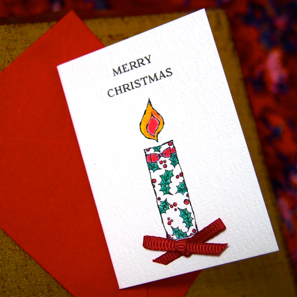 CHRISTMAS MINI CARD - CANDLE 3PC SET- 1枚目の画像