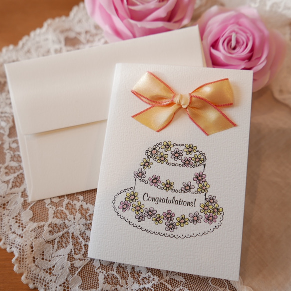 BIRTHDAY CARD flower cake - 2PC SET - 2枚目の画像