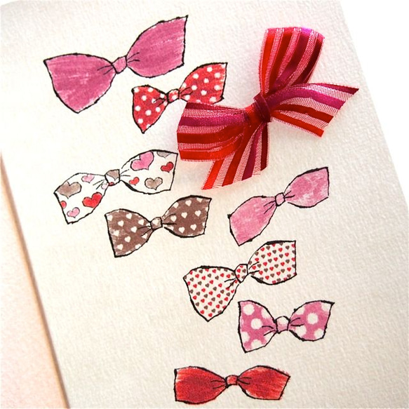 GREETING CARD -HEART LOVE RIBBONS- 1枚目の画像