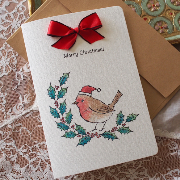 CHRISTMAS CARD -  robin - 2pc set 1枚目の画像