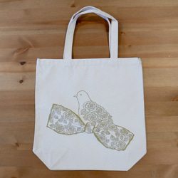 SALE! tote bag - rose dove 2枚目の画像