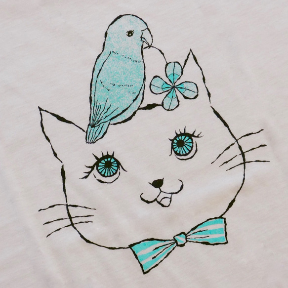 T-shirts - cat & pacific parrotlet 2枚目の画像