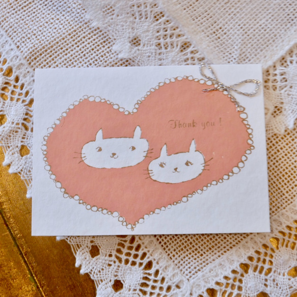 SILKSCREEN PRINT CARD -Thank you CATS 2枚セット 3枚目の画像