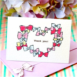 THANK YOU MINI CARD -RIBBON HEART- 2枚目の画像