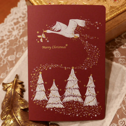 SILKSCREEN PRINT CARD - X'MAS FLYING SWAN 3枚目の画像