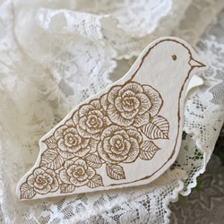 SILK SCREEN PRINT MINI CARD -  ROSE DOVE   3PC SET- 2枚目の画像