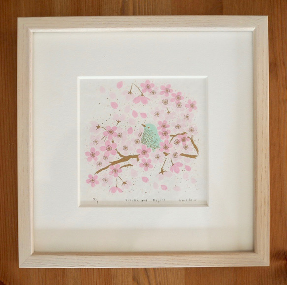 印刷 SAKURA 和 Mejiro (網版印刷) 第4張的照片