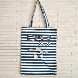 SALE! STRIPE TOTE BAG -RIBBONS- 1枚目の画像