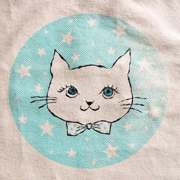 SALE! tote bag -cat & stars 2枚目の画像