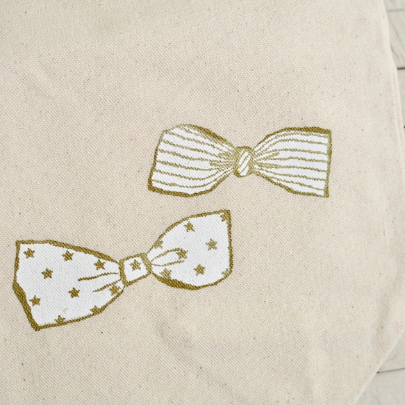 SALE!両面プリント tote bag -sweet ribbons- 4枚目の画像