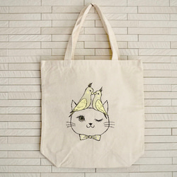 SALE! tote bag -cat & cockatiel 1枚目の画像