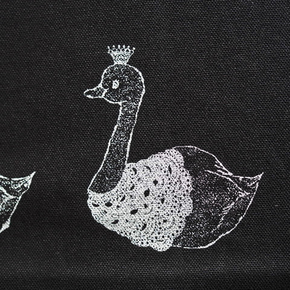 SALE!両面プリント tote bag swan- Black 6枚目の画像