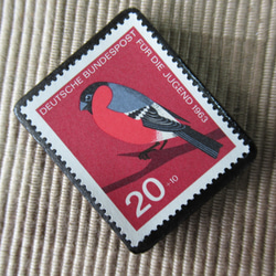 ドイツ　鳥　切手ブローチ6429 2枚目の画像