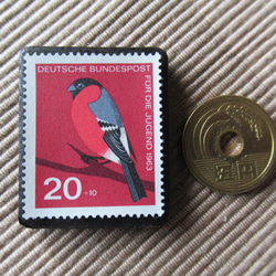 ドイツ　鳥　切手ブローチ6429 3枚目の画像