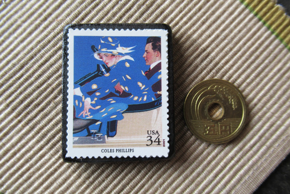 アメリカ　イラスト切手ブローチ 6470 3枚目の画像