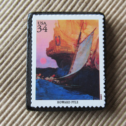 アメリカ　イラスト切手ブローチ 6478 1枚目の画像